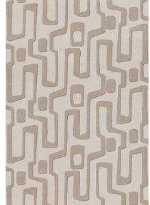 Taupe Ivory Maze Luxe Woolen Rug
