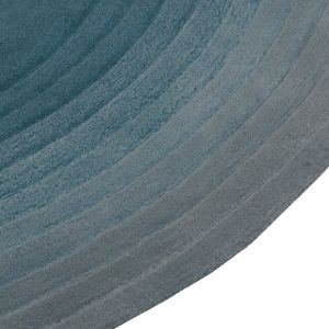 Teal Blue Round Azure Halo Woolen Rug