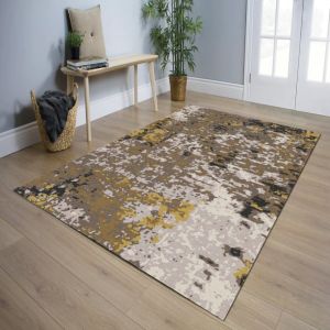 Brown Burnished Golden Patina Drift Woolen Rug