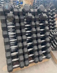 Rubber Coated Hex Gym Dumbbell