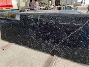 Cross Marquina Black Granite Slab