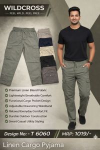 Men Linen Cargo Style Pyjama