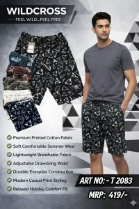 Printed Cotton Bermuda Shorts for Men