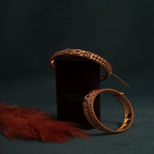 Antique Kundan Studded Ethnic Bangles Set