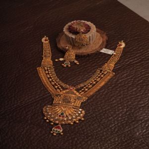 Antique Regal Panel Layered Bridal Necklace Set