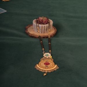 Floral Heritage Meenakari Temple Mangalsutra