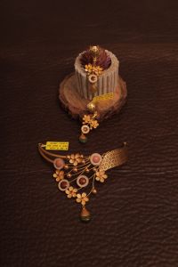 Golden Polish Floral Designer Necklace Set