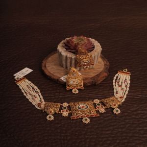 Pearl Layered Ethnic Necklace Set