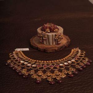 Royal Pearl Coin Drop Ethnic Necklace Set