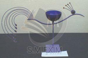 Decorative Peacock Shaped Metal Tealight Candle Holder