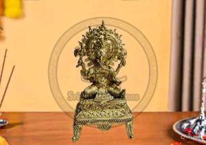 Brass Antique Dhokra Sitting Ganesh