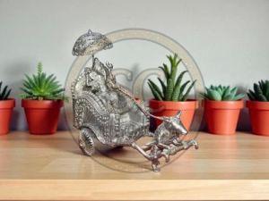 Silver Brass Ganesh Chariot