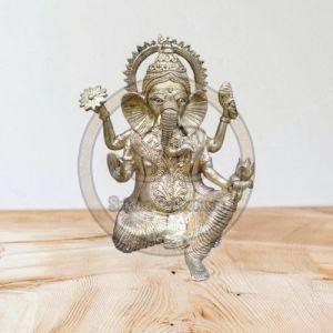 Brass Dhokra Sitting Ganpati Idol