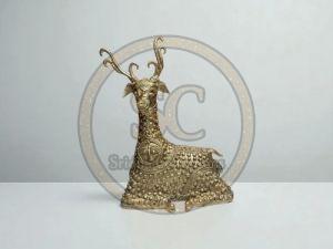 Handcrafted Dhokra Art Brass Deer Statue