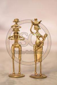 Brass Tribal Couple Dhokra Art