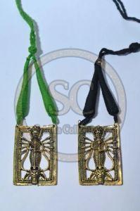 Adjustable Brass Oxidized Pendant Necklace