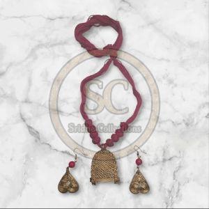Brass Dhokra Handmade Boho Tribal Pendant Set