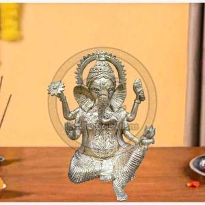 Brass Dhokra Sitting Ganpati Idol