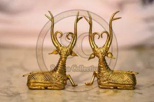 Brass Sitting Deer Dhokra Art