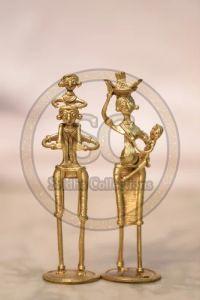 Brass Tribal Couple Dhokra Art