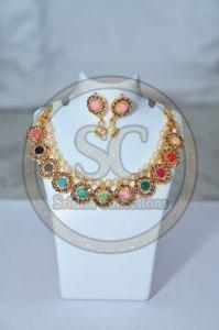 Desiger Round American Diamond Necklace Set