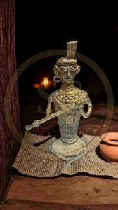 Dhokra Brass Adibasi Tribal Man Playing Flute
