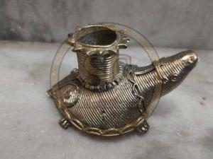 Dhokra Brass Tortoise Candle Holder