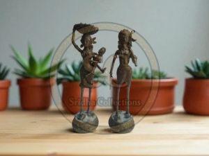 Dokra Art Brass Tribal Couple Statue
