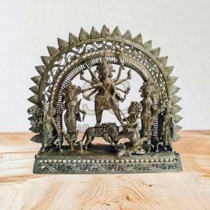 Dokra Artwork Brass Durga Idol