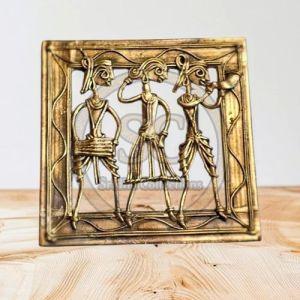 Dokra Tribal Figures Design Brass Wall Art