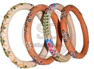 Hand Painted Terracotta Clay Bangles
