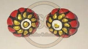 Hand Painted Terracotta Stud Earrings