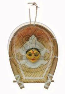 Handcrafted Bamboo Clay Durga Face Wall Hanging