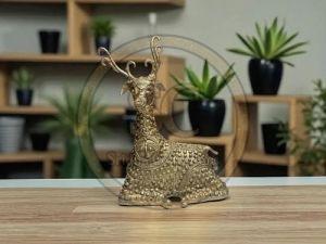 Handcrafted Dhokra Art Brass Deer Statue