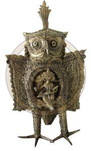 Handmade Dhokra Brass Owl Showpiece