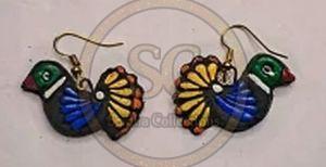 Handmade Terracotta Clay Bird Shaped Earrings