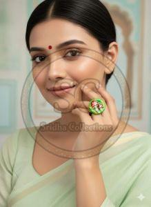 Handmade Terracotta Flower Finger Ring