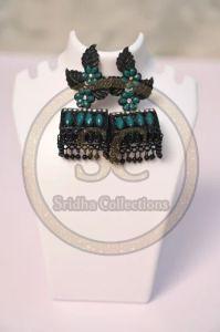 Indian Style American Diamond Jhumka Earrings