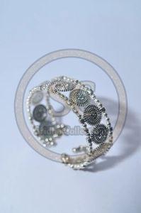 Ladies Silver Oxidized Designer Bracelet