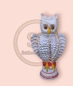 Terracotta Clay Handmade Owl Statue