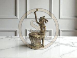 Dokra Art Brass Drummer Showpiece