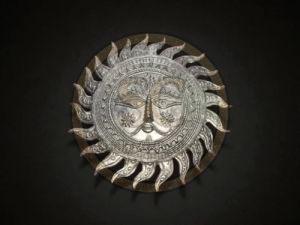 Silver Brass Sun Wall Hanging