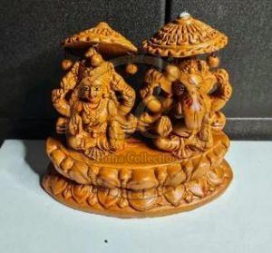 Terracotta Clay Laxmi Ganesh Statue