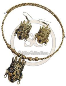 Tribal Boho Ethnic Brass Necklace Set