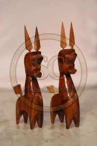 Wooden Bankura Horse Pair Statue