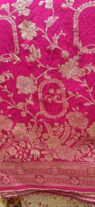 Ladies Banarasi Silk Rani Jacquard Daman Fabric