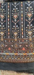 Ladies Black Georgette Thread Embroidery Fabric