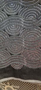 Ladies Black Velvet Wave Pattern Fabric