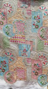 Ladies Georgette Geometric Thread Work Fabric