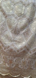 Ladies Georgette Mukesh Work Daman Embroidered Fabric